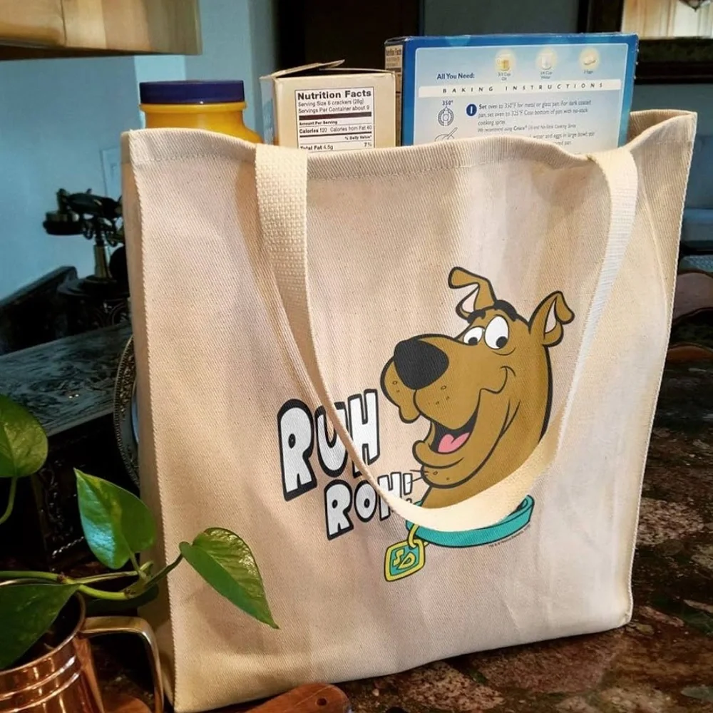 Scooby-Doo Ruh Roh Grocery Travel Reusable Canvas All-Purpose Tote Bag New